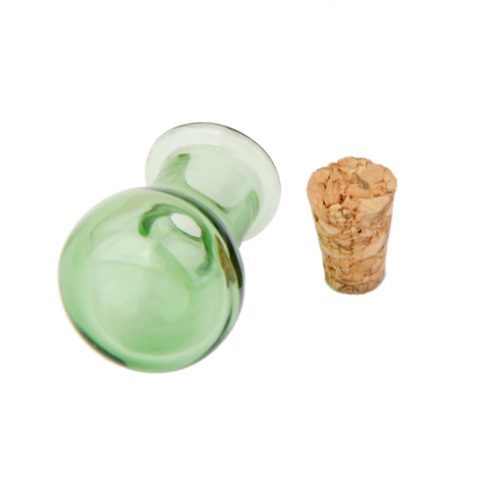 Crofta 10 Glass Cork Bottles Flat Base Jars Vial Wishing Bottle DIY Pendants Green