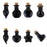 Crofta 10 Mini Glass Cork Bottle Tear Drops Jars Vials Wish Bottle Love Note Black