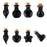 Crofta 10 Glass Cork Bottles Heart Shape Jars Vial Wishing Bottle DIY Pendant Black