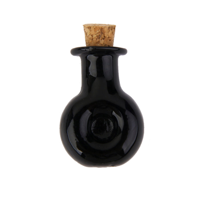 Crofta 10 Mini Glass Cork Bottle XO Winebottle Jars Vials Message Wish Bottle Black