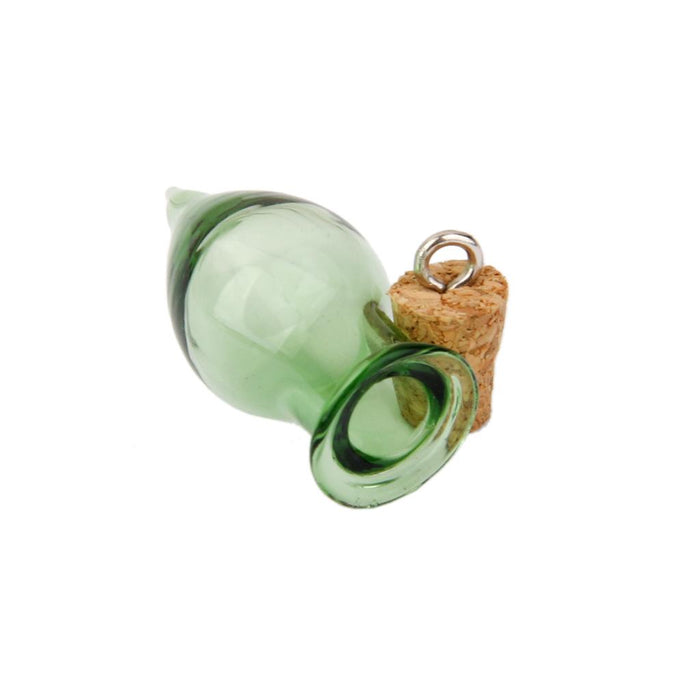 Crofta 10 Glass Cork Tear Drop Jars Vial Wishing Bottles w/ Loop DIY Pendant Green