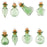 Crofta 10 Glass Cork Five StarJars Vial Wishing Bottle w/ Loop DIY Pendants Green