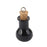 Crofta 10 Glass Cork Bottle Flat Bulb Jars Vials Wishing Bottles DIY Pendant Black