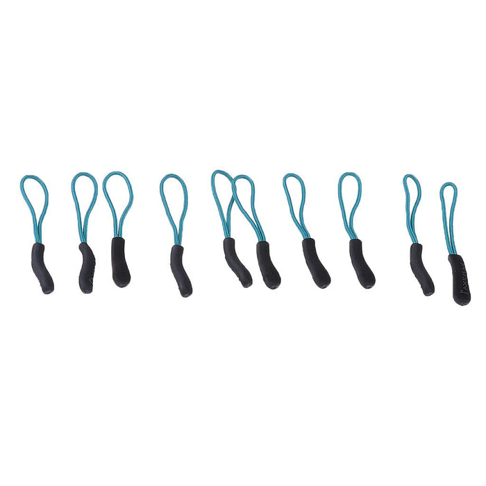 Crofta 10Pcs Zipper Pull Cord Zip Puller Zip Fastener Slider Replacement Sea Blue