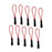 Crofta 10Pcs Reflective Zipper Pull Cord Zip Puller Zip Fastener Zip Slider Red