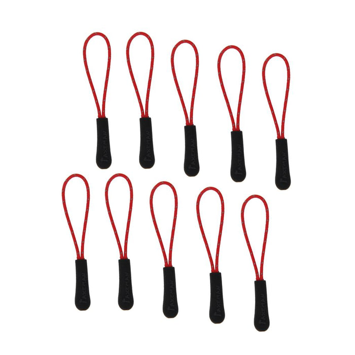 Crofta 10Pcs Reflective Zipper Pull Cord Zip Puller Zip Fastener Zip Slider Red