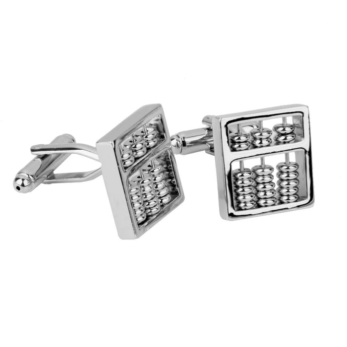 Crofta 1 Pair Men's Silver Abacus Shape Cufflinks Shirt Cuff Links Wedding Gift