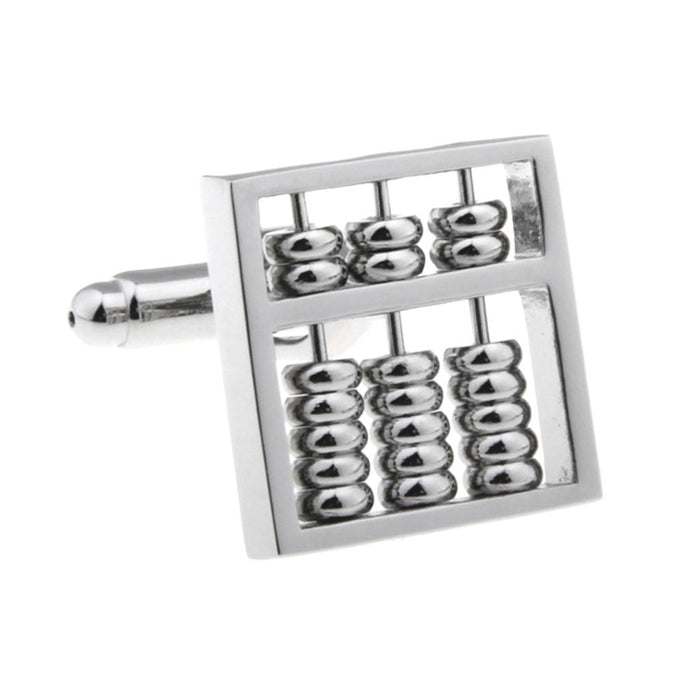 Crofta 1 Pair Men's Silver Abacus Shape Cufflinks Shirt Cuff Links Wedding Gift