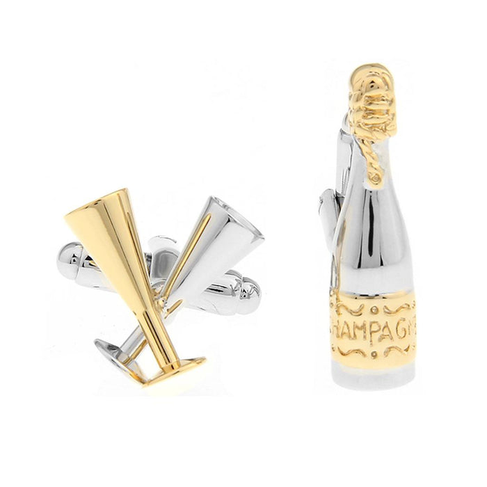 Crofta 1Pair Men's champagne Bottle Sherry Glass Cufflinks Shirt Cuff Links Wedding