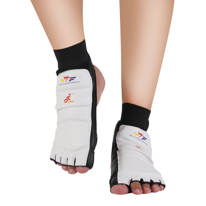 1 Pair PU Leather Taekwondo Foot Protector MMA Karate Foot Pads - XXL