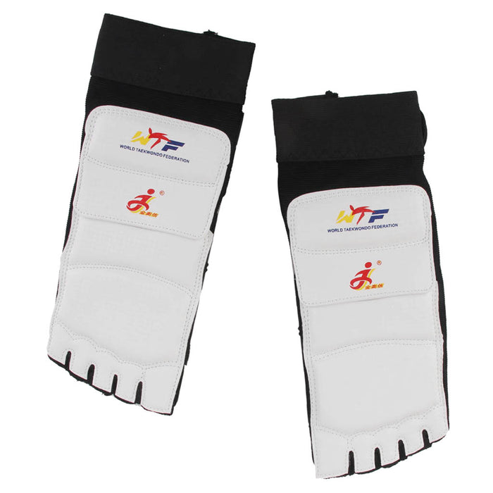 1 Pair PU Leather Taekwondo Foot Protector MMA Karate Foot Pads - XXL