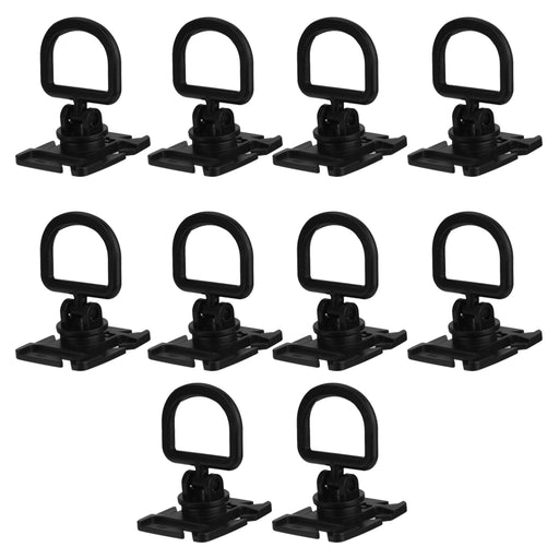 Crofta 10pcs 360 Rotating D-Ring Buckle MOLLE Webbing Carabiners - Black