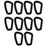 Crofta 10pcs Outdoor Camping Carabiner Snap Hook Water Bottle Keyring Molle Buckle