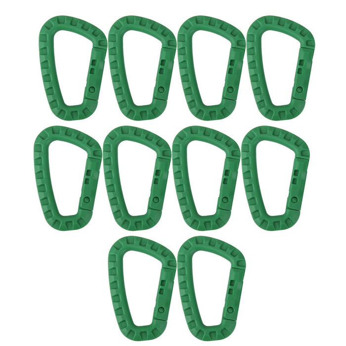 Crofta 10pcs Carabiner Snap Clip Water Bottle Hook Holder Camping Hiking - Green