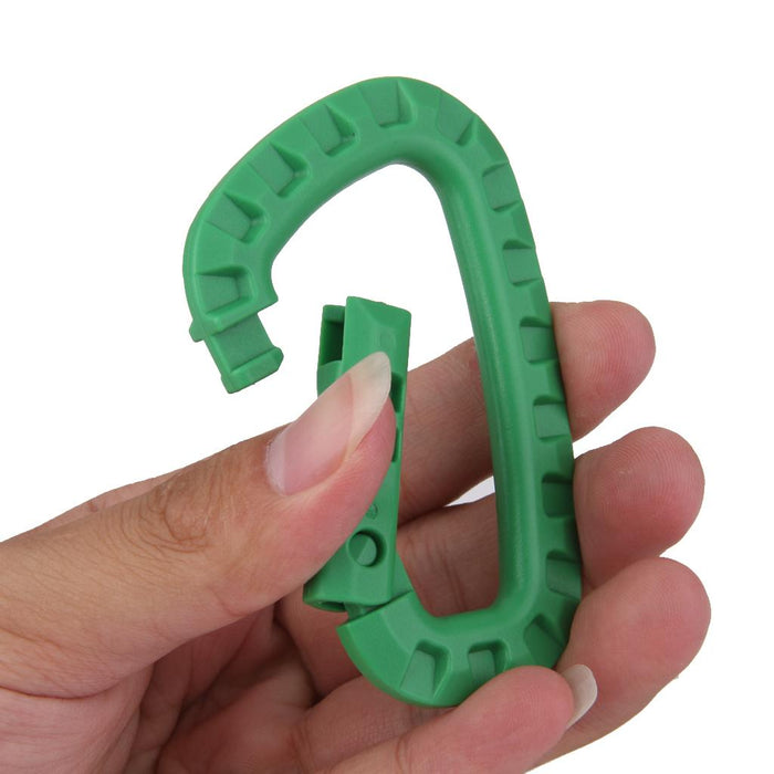 Crofta 10pcs Carabiner Snap Clip Water Bottle Hook Holder Camping Hiking - Green