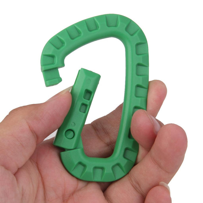 Crofta 10pcs Carabiner Snap Clip Water Bottle Hook Holder Camping Hiking - Green