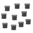 Crofta 10pcs Black Plastic Camping Awning Tent C Clips for 10mm-13mm Poles