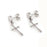 Crofta 1Pair 316L stainless Steel Cross Dangle Pendant Earring Ear Studs - Silver