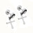 Crofta 1Pair 316L stainless Steel Cross Dangle Pendant Earring Ear Studs - Silver