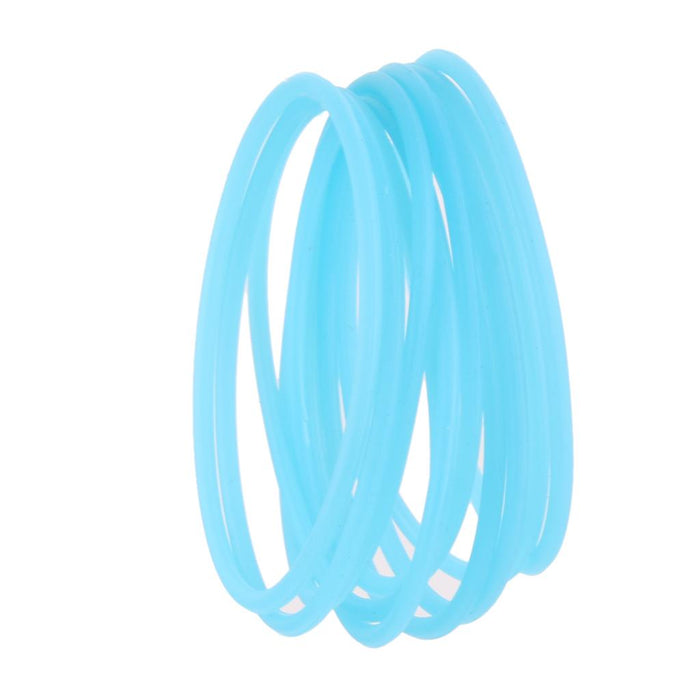 Crofta 10pcs Elastic Silicone Women Girl's Hair Rope Bracelet Bangles - Blue