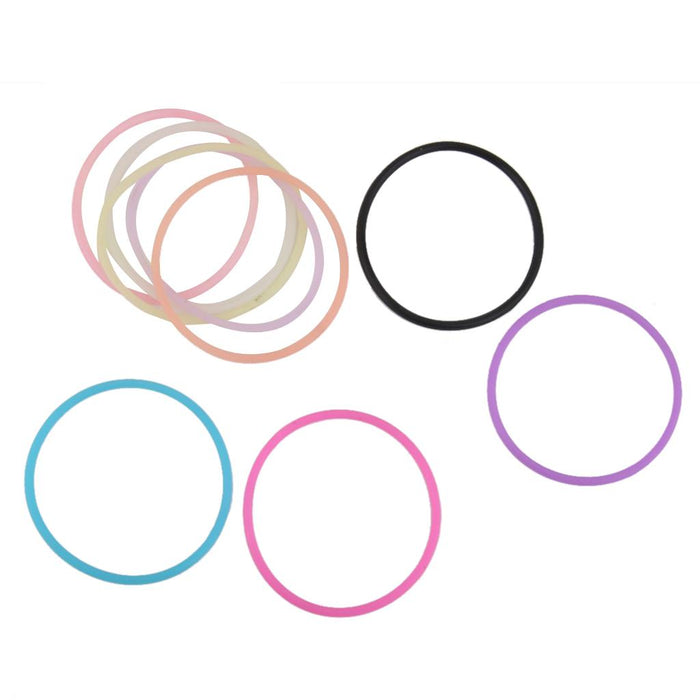 Crofta 10pcs Elastic Silicone Women Girl's Hair Rope Bracelet Bangles -Mixed Colors