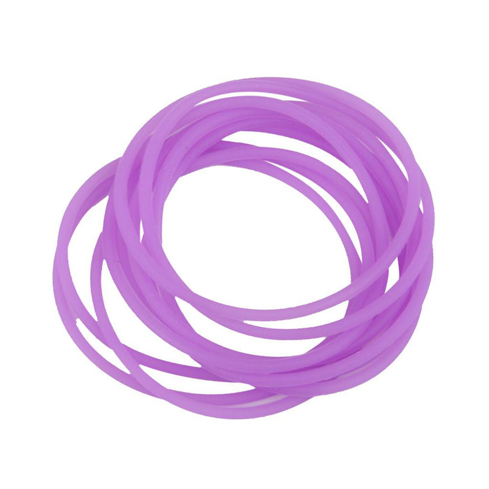 Crofta 10pcs Elastic Silicone Women Girl's Hair Rope Bracelet Bangles - Purple