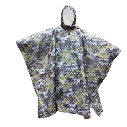 Crofta Waterproof Bionic Raincoat Poncho Hunting Camping Hiking Camouflage Yellow