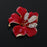 Crofta Women's Rhinestone Alloy Red Flower Brooch Pin  Scarf Clip Jewelry