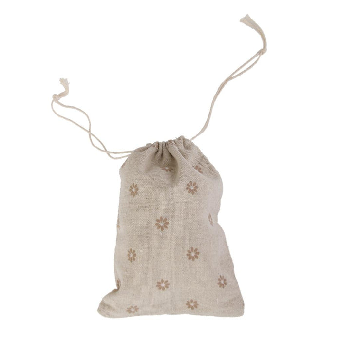 Crofta 10 Linen Jute Sack Jewelry Drawstring Gift Bags Wedding Favor - Coffee Daisy