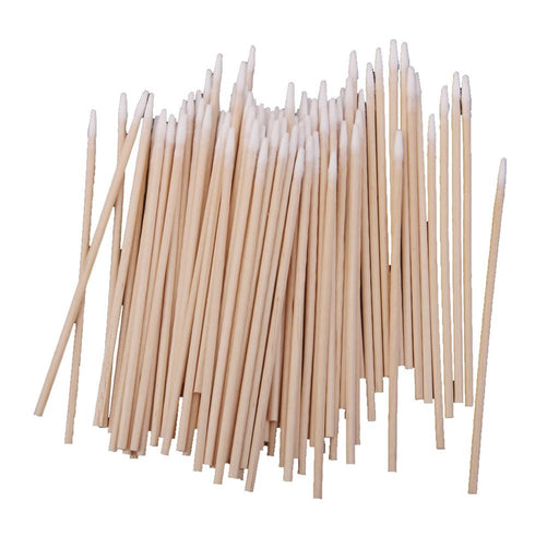 Crofta 100pcs Cotton Swabs Laboratory Wood Handle Makeup Applicator 10cm