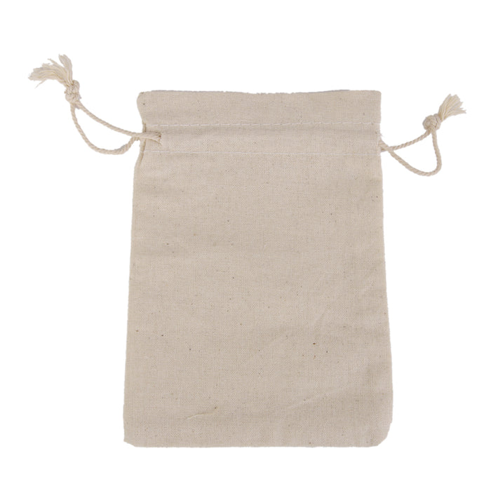 Crofta 10 Small Linen Jute Sack Jewelry Pouch Drawstring Gift Bags Wedding Favor