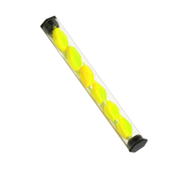 Crofta 6Pcs Tube Float Foam Strike Indicator For Fly Fishing Yellow Plastic Tube