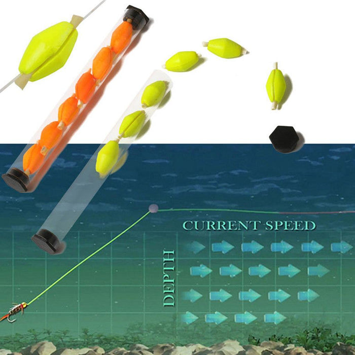 Crofta 6Pcs Tube Float Foam Strike Indicator For Fly Fishing Orange Plastic Tube