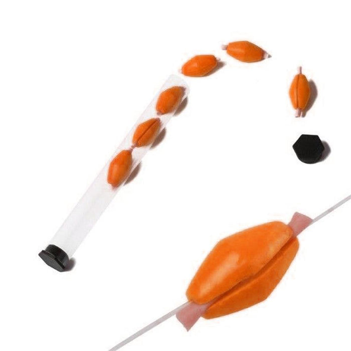 Crofta 6Pcs Tube Float Foam Strike Indicator For Fly Fishing Orange Plastic Tube