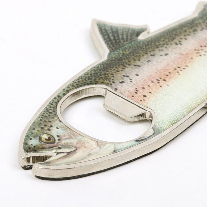 Crofta Rainbow Stainless Steel Trout Fish Bottle Opener Fridge Magnetic Magnet