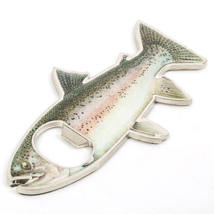 Crofta Rainbow Stainless Steel Trout Fish Bottle Opener Fridge Magnetic Magnet