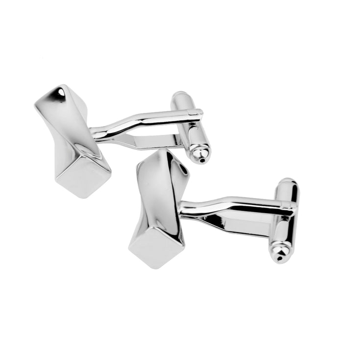 Crofta 1 Pair Mens Groom Shirt Twist Cufflinks Cuff Links Wedding Jewelry Silver