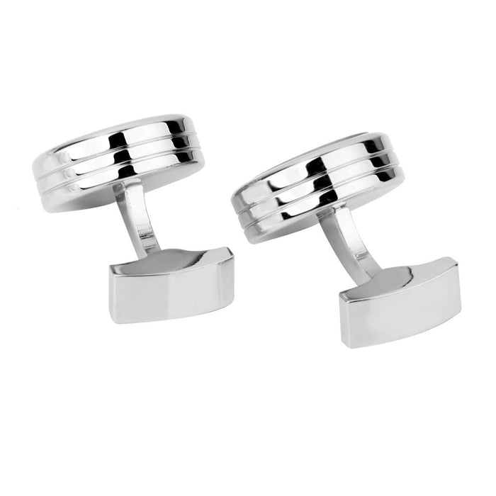 Crofta 1 Pair Mens Shirt Cufflinks Round Watch Movement Cuff Links - Silver