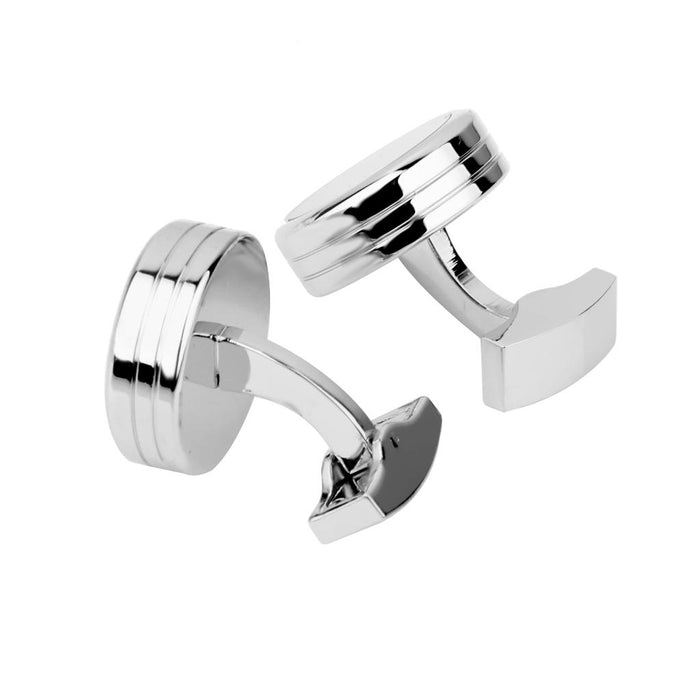 Crofta 1 Pair Mens Shirt Cufflinks Round Watch Movement Cuff Links - Silver