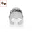 Crofta 10pcs Silver Snap Button Drill Finger Ring fits Noosa Adjustable DIY Jewelry