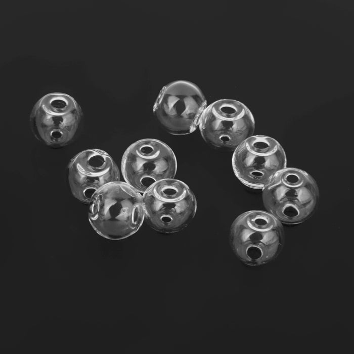 Crofta 10Pcs Mini Empty Glass Ball Bottles Pendant Wish Bottles Findings Clear 10mm