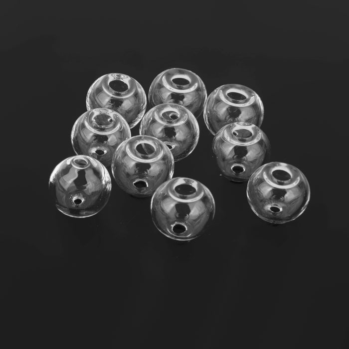 Crofta 10Pcs Mini Empty Glass Ball Bottles Pendant Wish Bottles Findings Clear 12mm