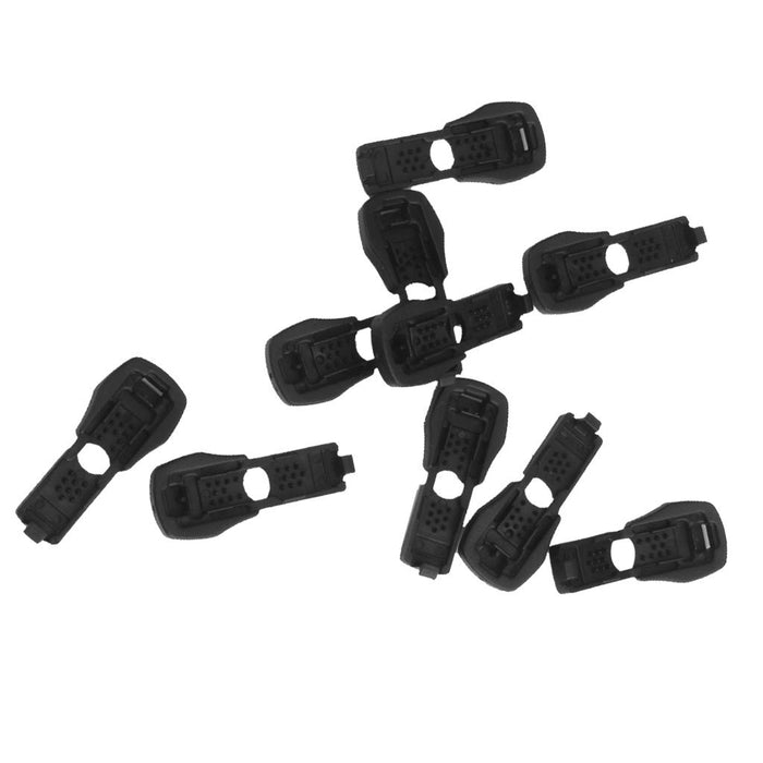 Crofta 10 Pieces Black Zipper Pulls Cord Rope Paracord Ends Lock Buckles