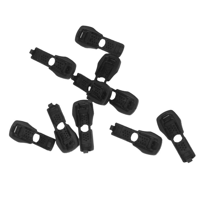 Crofta 10 Pieces Black Zipper Pulls Cord Rope Paracord Ends Lock Buckles