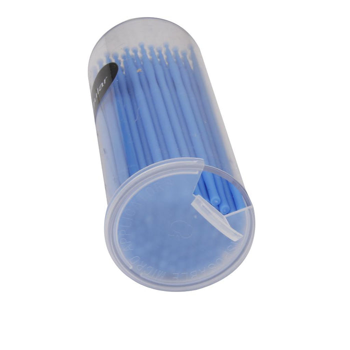 Crofta 100Pcs Disposable Eyelash Extension Micro Brush Applicators Mascara Blue