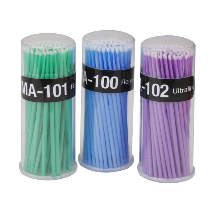 Crofta 100Pcs Disposable Eyelash Extension Micro Brush Applicators Mascara Blue