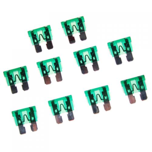 Crofta 10pcs 30A 32V Green Standard Blade Fuses Replacement for Auto Car