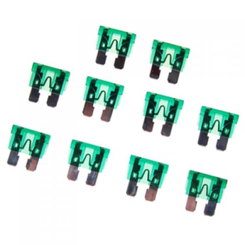 Crofta 10pcs 30A 32V Green Standard Blade Fuses Replacement for Auto Car