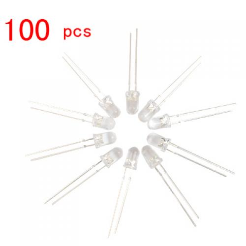 Crofta 100pcs 5mm 15000MCD White Emitting Diode Light Bright LED