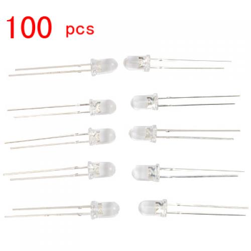 Crofta 100pcs 5mm 15000MCD White Emitting Diode Light Bright LED